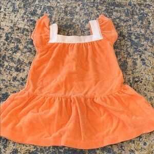 Janie and Jack orange terry cloth cover up dress baby girl